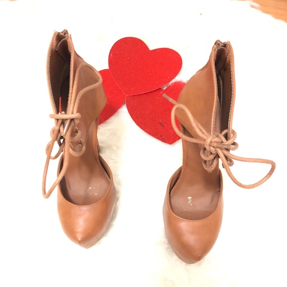 Tan Pointy Lace Up High Heels ✨ - Picture 5 of 15